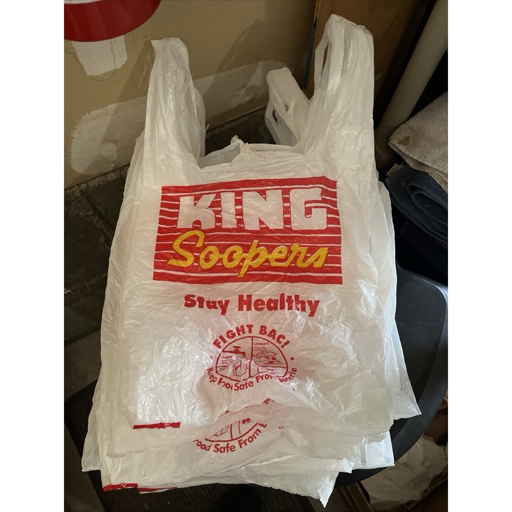 King Soopers Shopping Bags Unisex OS White Good 9pc Vintage 90s Advertising